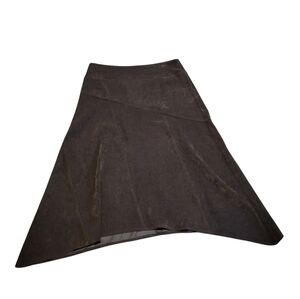 tribal faux suede skirt size 2 Brown Shark Bite Asymmetrical Midi y2k